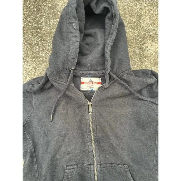 Vintage Women's American Giant Hoodie Made In USA Medium Full Zip Fade - Picture 2 of 7
